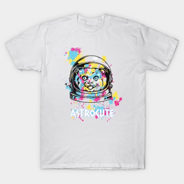 Cute Kitty Astronaut Cool Animal Funny Cat Universe T-Shirt T-Shirt by Teeboom St